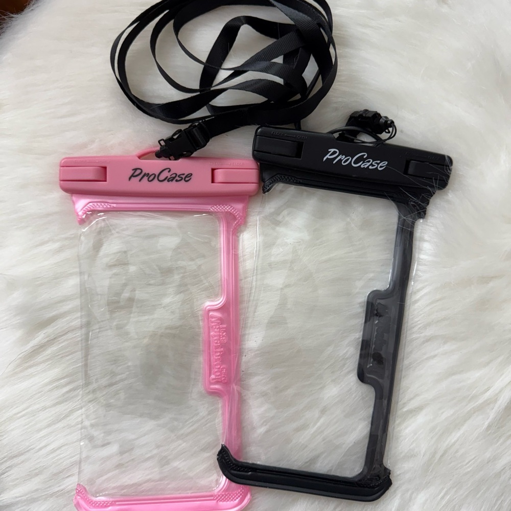 Waterproof Phone Pouches- Pink and Black